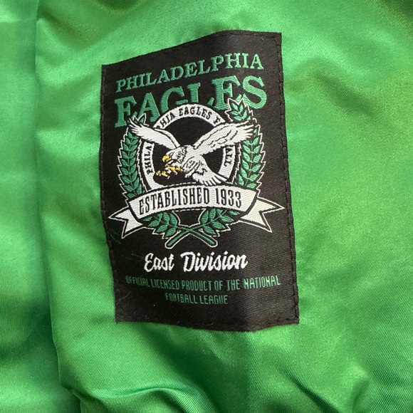 NFL Philadelphia Eagles Varsity Bomber Jacket Kelly Green Retro Men's XXL NWT - Picture 4 of 9